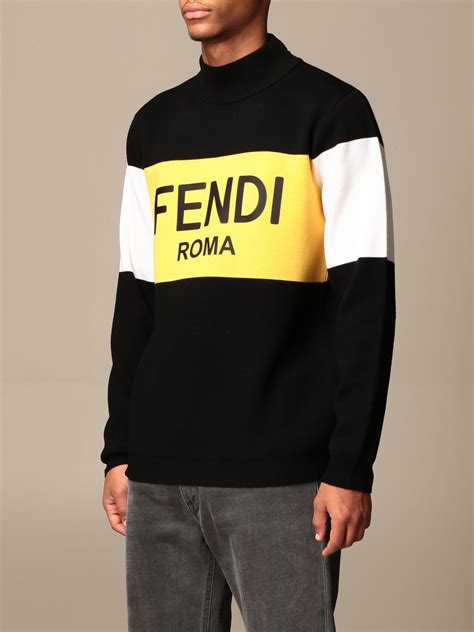 fendi black zip sweater men|men's fendi jumpsuit.